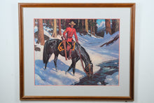 Load image into Gallery viewer, “Thirsty Trail” by Arnold Friberg – Framed RCMP Art Print
