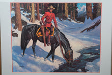 Load image into Gallery viewer, “Thirsty Trail” by Arnold Friberg – Framed RCMP Art Print
