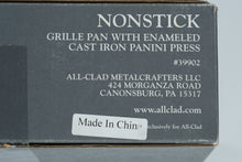 Load image into Gallery viewer, All-Clad Nonstick Grille Pan with Enameled Cast Iron Panini Press
