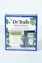 Load image into Gallery viewer, Dr Teal’s Relax &amp; Relief Epsom Salt Soak &amp; Foaming Bath Gift Set – Eucalyptus &amp; Spearmint
