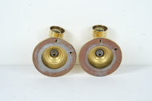 Load image into Gallery viewer, Pair of Polished Brass Wall Sconce Candle Holders with Ring Accents
