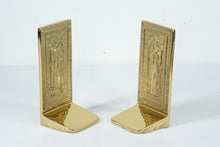 Load image into Gallery viewer, 1984 Virginia Metalcrafters &quot;Intellectus &amp; Humanitas&quot; Bookends – Library of Congress Door Replicas
