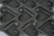 Load image into Gallery viewer, Cast Iron Heart-Shaped Muffin or Cornbread Pan – 9-Cavity Bakeware
