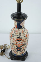 Load image into Gallery viewer, Vintage Asian Style Porcelain Table Lamp Floral Imari Style Vase Lamp
