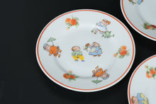 Load image into Gallery viewer, Vintage Rudolstadt Germany Child’s Porcelain Tea Set – 13 Pieces – Strawberry Border with Playful Children
