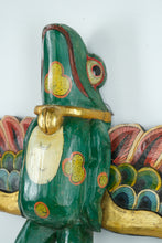 Load image into Gallery viewer, Hand Carved and Painted Flying Frog - 38&quot; Tall
