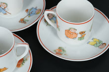 Load image into Gallery viewer, Vintage Rudolstadt Germany Child’s Porcelain Tea Set – 13 Pieces – Strawberry Border with Playful Children
