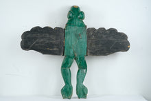 Load image into Gallery viewer, Hand Carved and Painted Flying Frog - 38&quot; Tall
