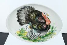 Load image into Gallery viewer, Strut and Serve – Italian Hand-Painted Turkey Platter with Lush Brushstrokes (20.5” Wide)
