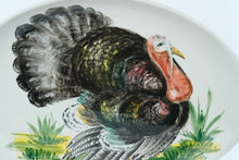 Load image into Gallery viewer, Strut and Serve – Italian Hand-Painted Turkey Platter with Lush Brushstrokes (20.5” Wide)
