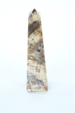 Load image into Gallery viewer, Rustic Earth-Toned Marble Obelisk – 6.5&quot; Tall
