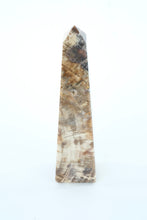 Load image into Gallery viewer, Rustic Earth-Toned Marble Obelisk – 6.5&quot; Tall
