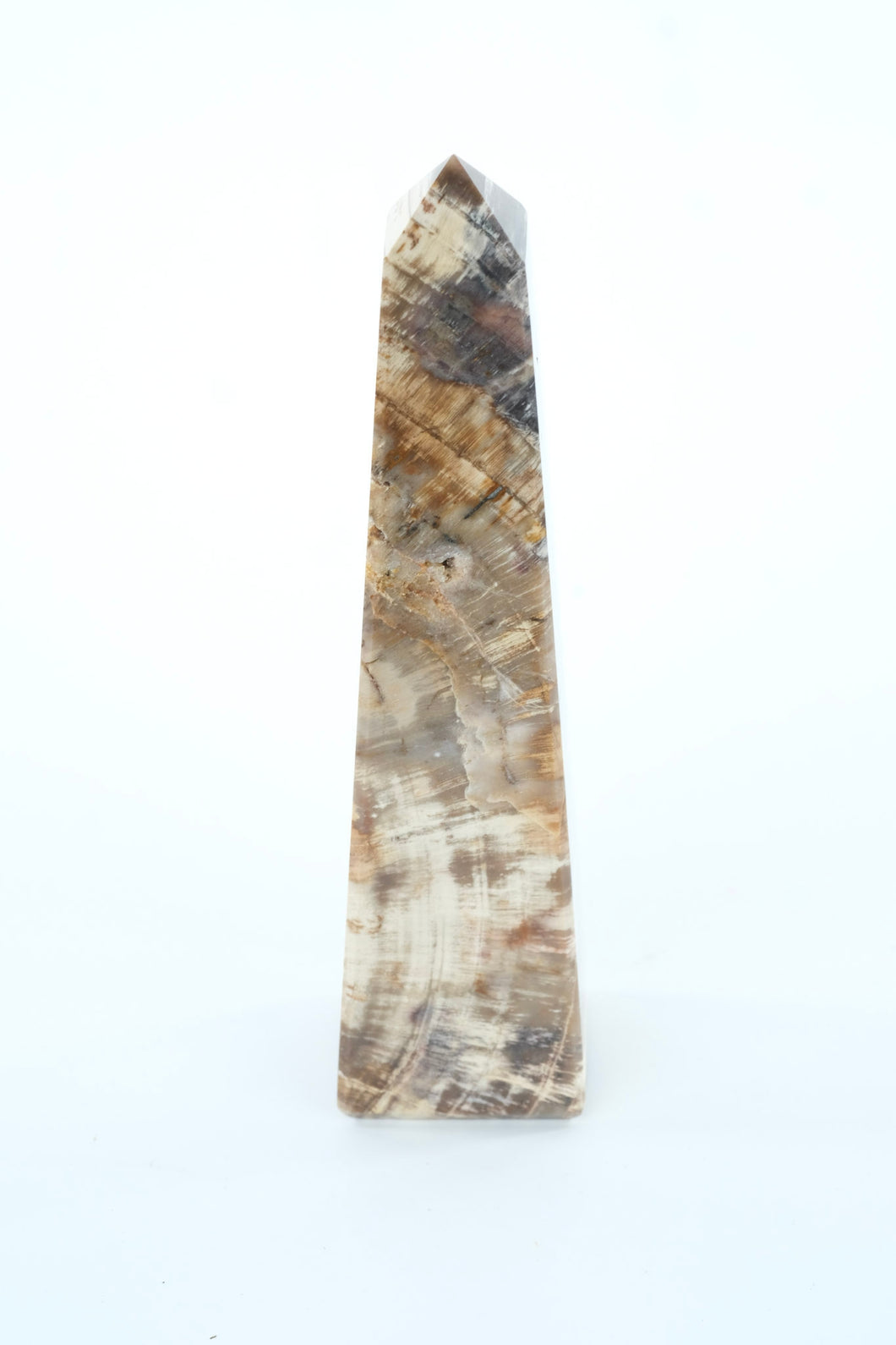 Rustic Earth-Toned Marble Obelisk – 6.5