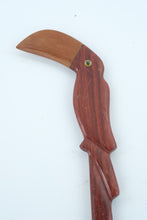 Load image into Gallery viewer, Hand-Carved Wooden Parrot Serving Spoons – 13.75&quot; Tall – Tropical Toucan Design – Decorative or Functional
