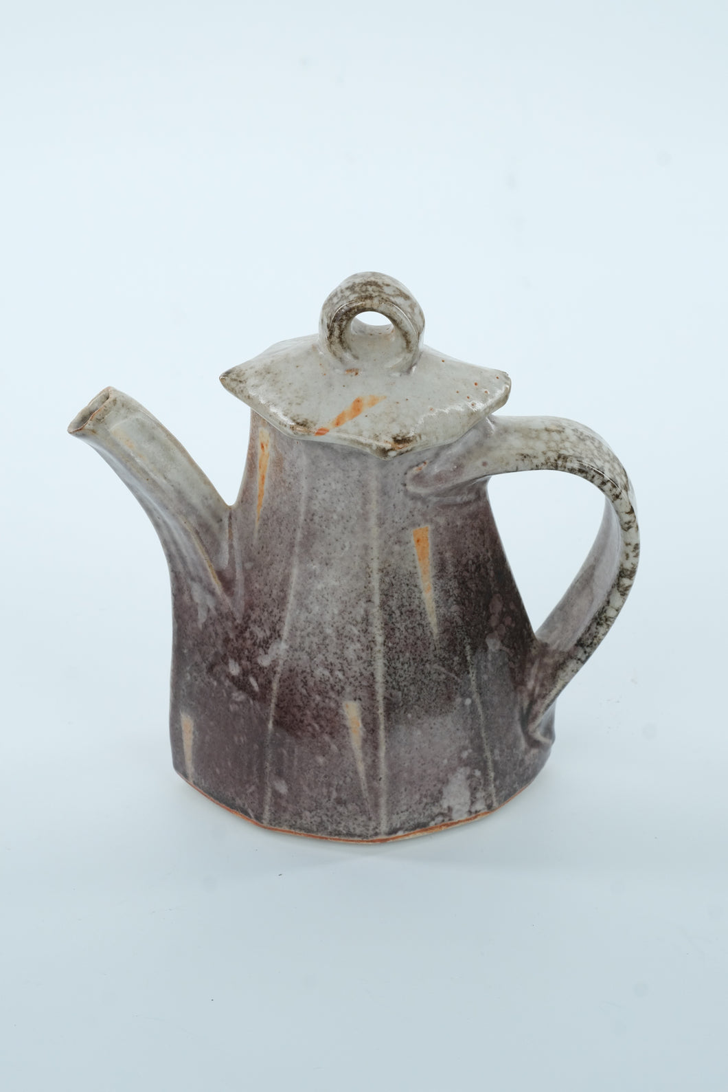 Artisan Stoneware Teapot – Hand-Glazed Ceramic with Loop Lid | 8