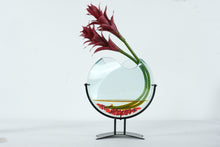 Load image into Gallery viewer, Contemporary Art Glass Vase Heliconia Flower CT Botanical Designs Studio Glass
