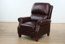 Load image into Gallery viewer, Cabernet Leather Recliner with Nailhead Trim
