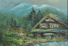Load image into Gallery viewer, Cabin in Front of Mountains by R Matin - Oil on Canvas

