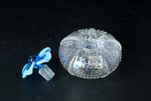 Load image into Gallery viewer, Cesars World Iridescent Sea Urchin Art Glass Perfume Bottle Blue Flower Stopper
