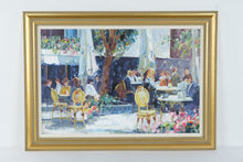 Load image into Gallery viewer, Lisandro Lopez Original Oil Painting European Cafe Scene Framed 43 x 32

