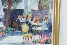Load image into Gallery viewer, Lisandro Lopez Original Oil Painting European Cafe Scene Framed 43 x 32
