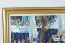Load image into Gallery viewer, Lisandro Lopez Original Oil Painting European Cafe Scene Framed 43 x 32
