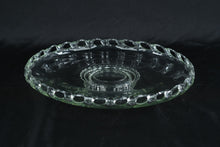 Load image into Gallery viewer, Clear Glass Serving Plate with Openwork Chain Edge 12.5 Inch Round
