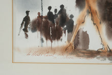 Load image into Gallery viewer, Original Camel Watercolor Painting Signed Personalized Framed Urban Scene Art
