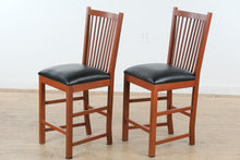 Load image into Gallery viewer, Pair of Canal Dover Hill House Collection Amish Counter Height Bar Stools with Real Leather Seats
