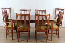 Load image into Gallery viewer, Canal Dover Hill House Amish Cherry Dining Set with 8 Leather Chairs, 2 Leaves and Table Pads
