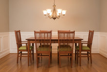 Load image into Gallery viewer, Canal Dover Hill House Amish Cherry Dining Set with 8 Leather Chairs, 2 Leaves and Table Pads
