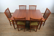 Load image into Gallery viewer, Canal Dover Hill House Amish Cherry Dining Set with 8 Leather Chairs, 2 Leaves and Table Pads
