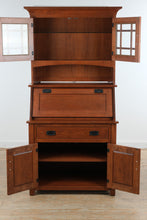 Load image into Gallery viewer, Canal Dover Hill House Solid Cherry Secretary Desk and Display Cabinet
