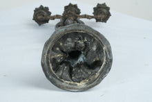 Load image into Gallery viewer, Antique Style Figural Metal Candelabra Woman Holding Three Light Candle Holder Art Nouveau
