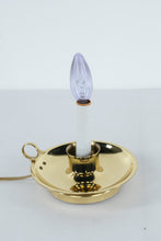 Load image into Gallery viewer, Electric Brass Candle Lamp – Chamberstick Style Accent Light
