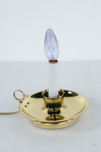 Load image into Gallery viewer, Electric Brass Candle Lamp – Chamberstick Style Accent Light
