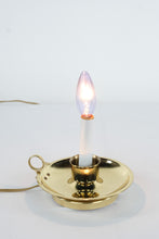 Load image into Gallery viewer, Electric Brass Candle Lamp – Chamberstick Style Accent Light
