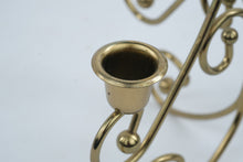 Load image into Gallery viewer, Gold Tone Metal 5 Light Candelabra Scrollwork Candle Holder 12 Inch
