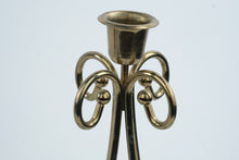 Load image into Gallery viewer, Gold Tone Metal 5 Light Candelabra Scrollwork Candle Holder 12 Inch
