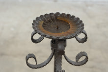 Load image into Gallery viewer, Wrought Iron Floor Candlesticks Pair Spanish Revival Scrollwork 34 27
