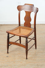 Load image into Gallery viewer, Antique Wood Cane Seat Side Chair with Shaped Crest Rail and Splat
