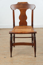 Load image into Gallery viewer, Antique Wood Cane Seat Side Chair with Shaped Crest Rail and Splat
