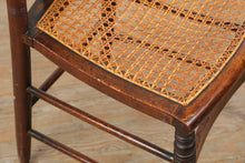 Load image into Gallery viewer, Antique Wood Cane Seat Side Chair with Shaped Crest Rail and Splat
