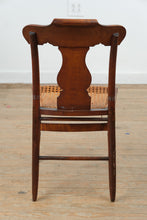 Load image into Gallery viewer, Antique Wood Cane Seat Side Chair with Shaped Crest Rail and Splat
