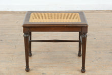 Load image into Gallery viewer, Traditional Cane Top Bench Stool with Wood Frame
