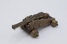 Load image into Gallery viewer, Miniature Decorative Cannon Model – Brass Barrel with Wooden Carriage (Vintage-Style Display Piece)
