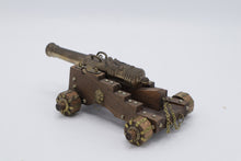 Load image into Gallery viewer, Miniature Decorative Cannon Model – Brass Barrel with Wooden Carriage (Vintage-Style Display Piece)
