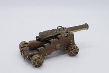 Load image into Gallery viewer, Miniature Decorative Cannon Model – Brass Barrel with Wooden Carriage (Vintage-Style Display Piece)
