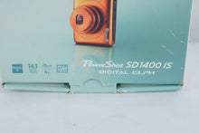 Load image into Gallery viewer, Canon PowerShot SD1400 IS Digital ELPH Orange 14MP Camera Box Tested Working
