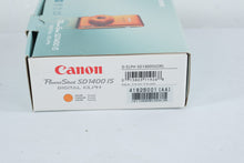 Load image into Gallery viewer, Canon PowerShot SD1400 IS Digital ELPH Orange 14MP Camera Box Tested Working
